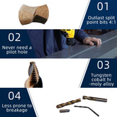 Steel Vision Super Premium 29 pc Stepped Tip Drill Bit Set, Heavy Duty Drill Bit, TurboStep, 29pc HSS Reduced Shank Mechanics Length 1/16" - 1/2" Drill Bit Set